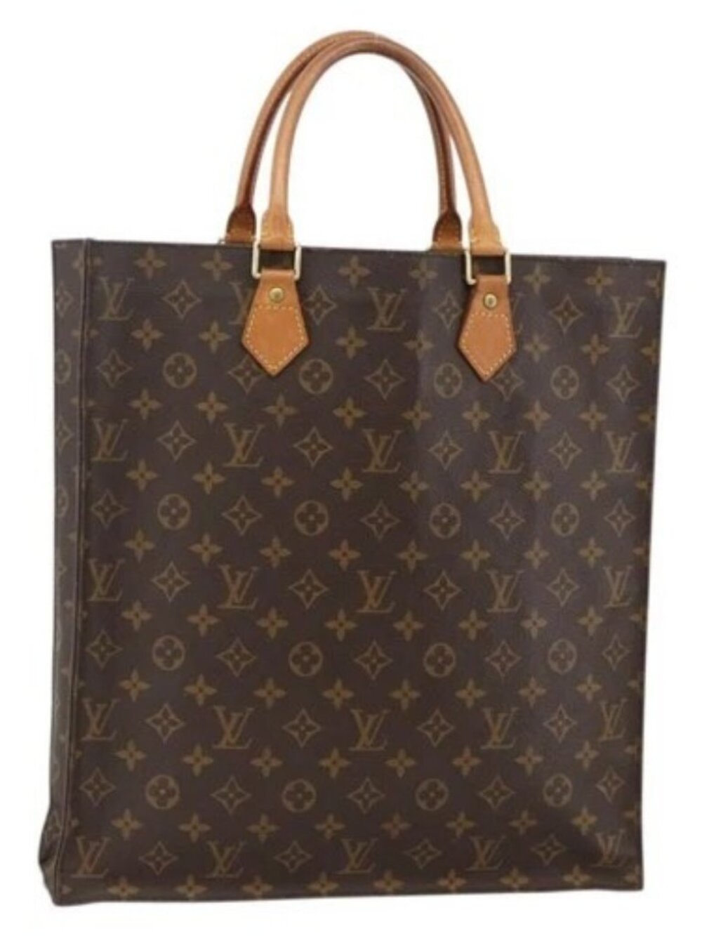 LOUIS VUITTON Monogram Sac Plat Hand Bag M51140 LV Auth ka3846